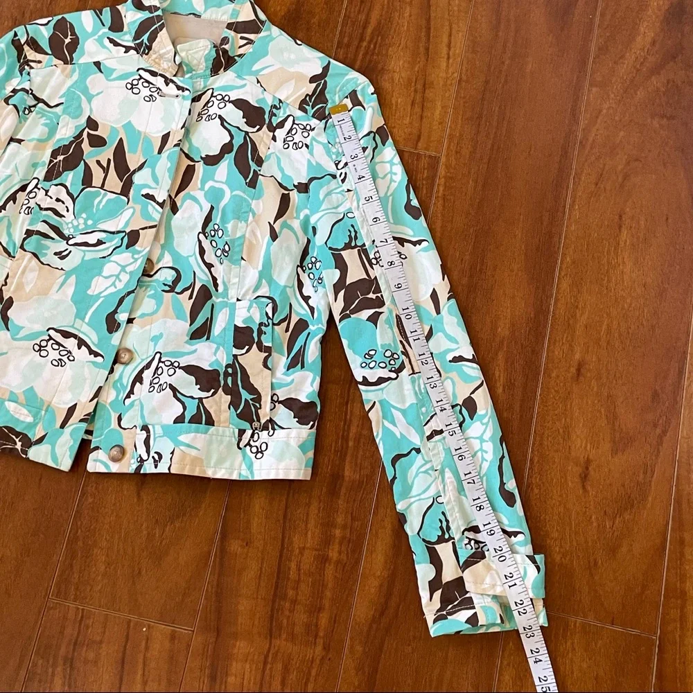 AIGNER Women’s Floral Lightweight Jacket Chinese Collar Size 6